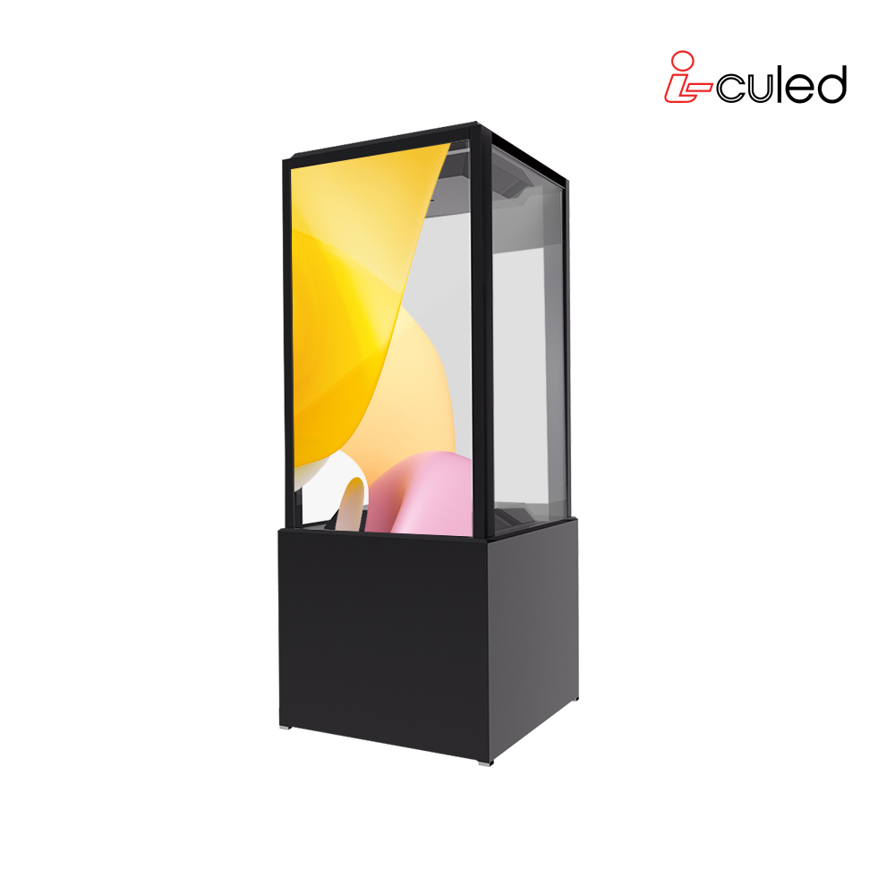 i-culed RK-T55-WPXA 55-inch Transparent OLED display case for the museum